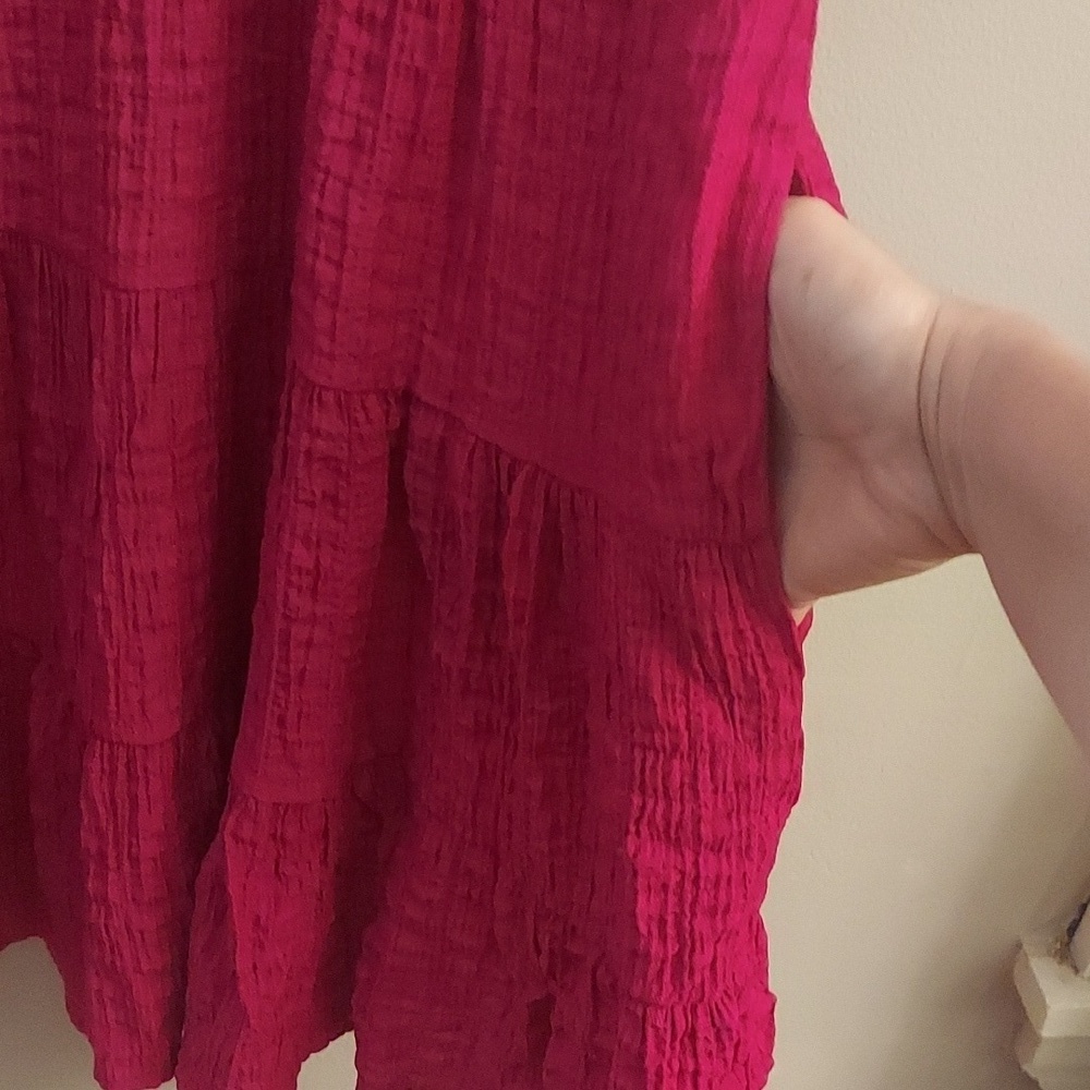 KNOX ROSE Magenta Tiered Sleeveless Baby Doll Dress - Picture 7 of 12
